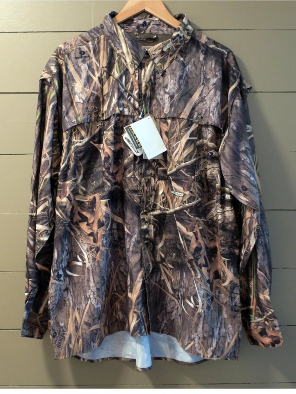 Drake EST Camo Flyweight Wingshooter's Long Sleeve Shirt Mossy Oak Shadow Grass